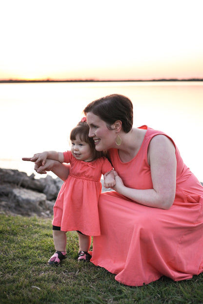 Classic Coral ~ Mini Folklore Dress