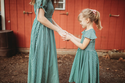 Yuletide Pinstripes ~ Fairy-twirl Dress