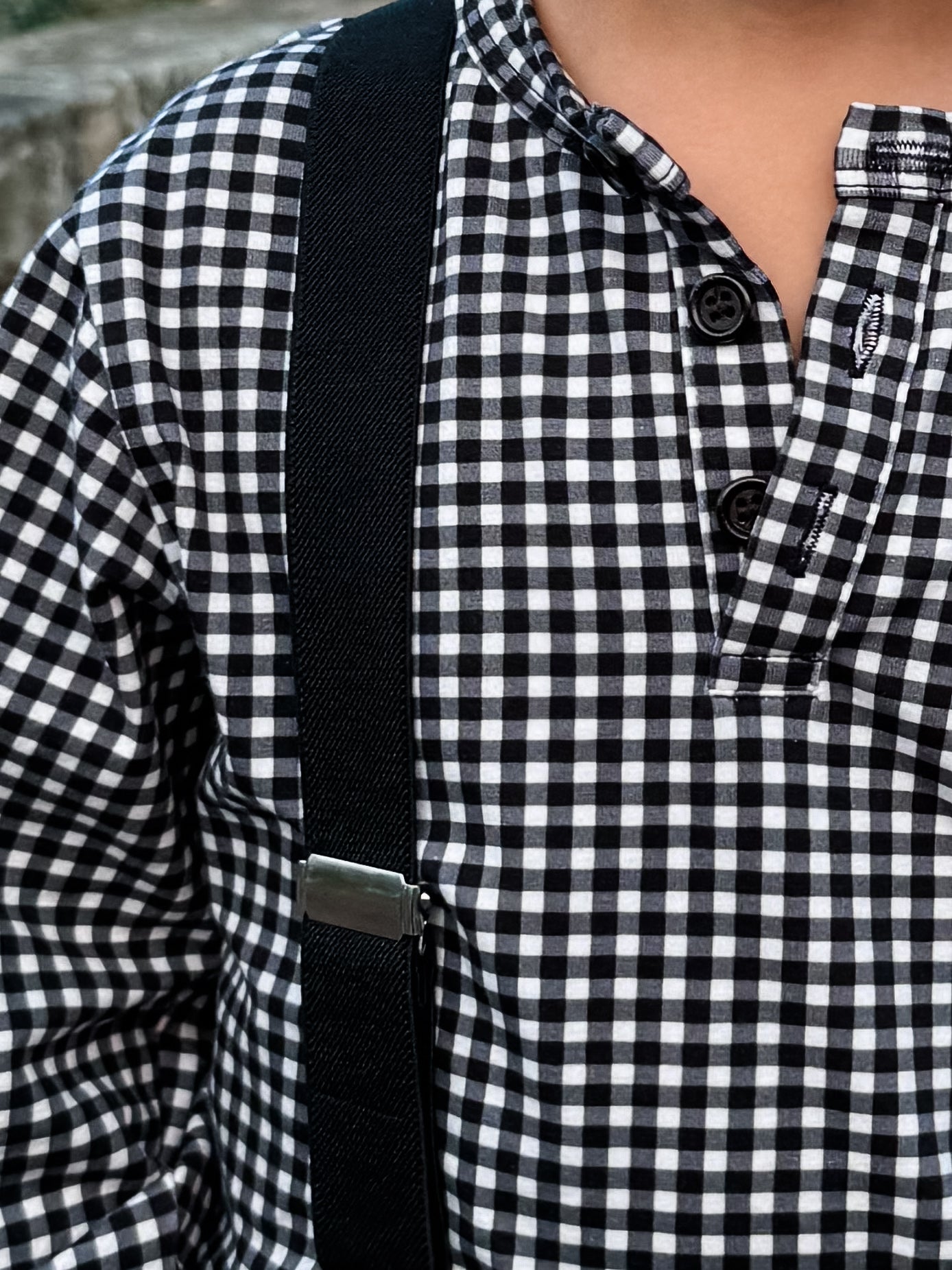 Graphite Gingham ~ Lionheart Henley