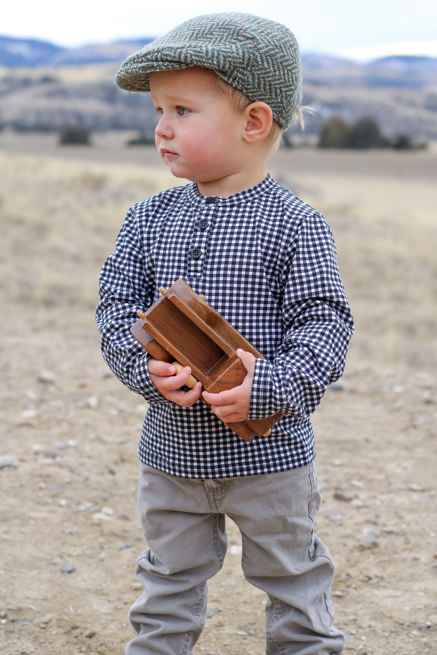 Graphite Gingham ~ Lionheart Henley