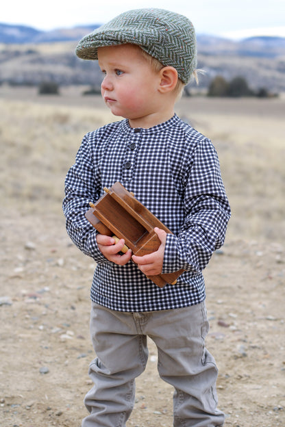 Graphite Gingham ~ Lionheart Henley