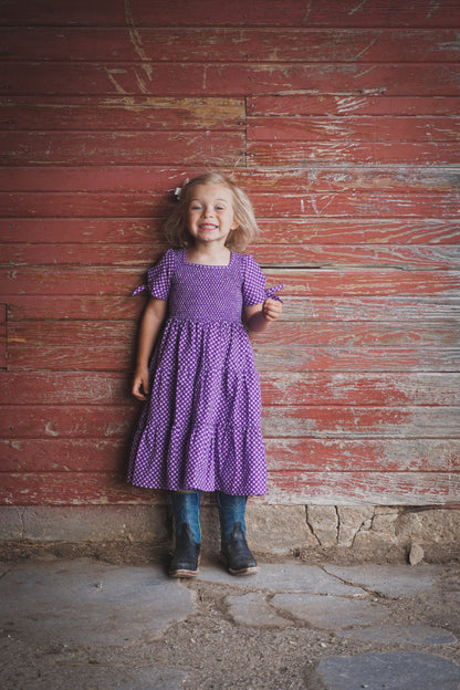 Morning Glory Gingham ~ Mini Nightingale Dress