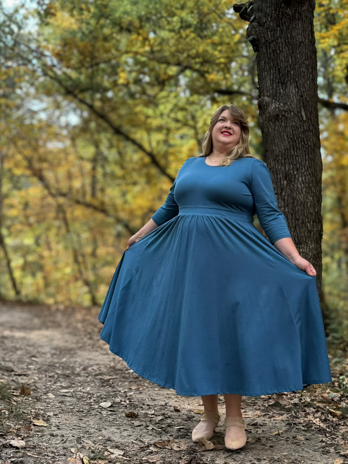 Indigo Lattice ~ Faye Dress