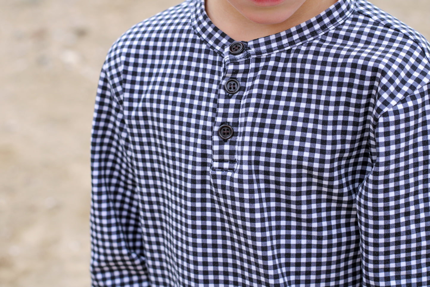 Graphite Gingham ~ Lionheart Henley