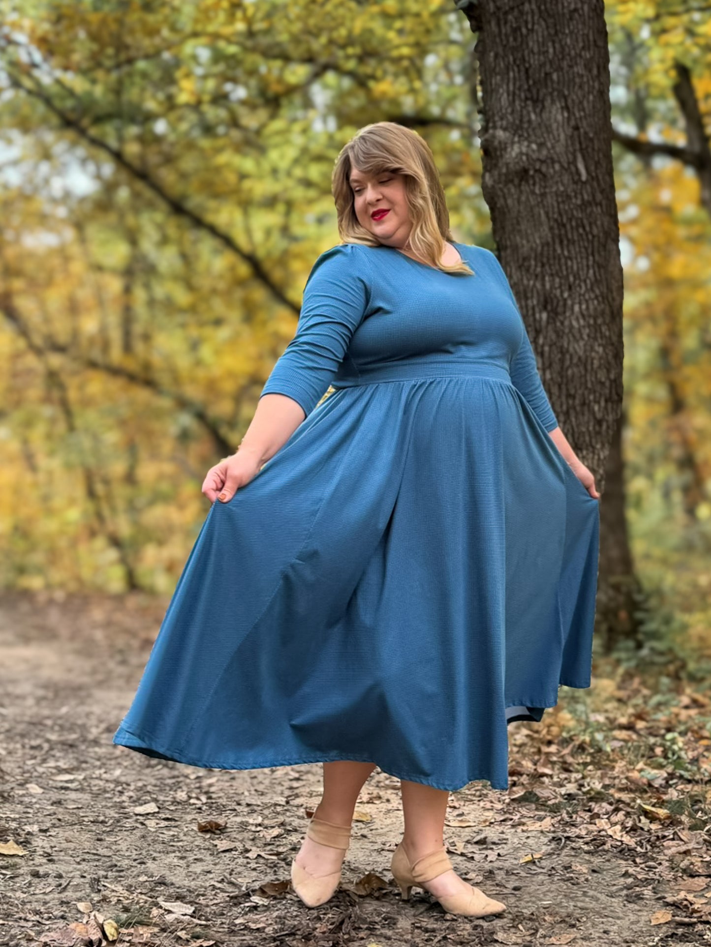 Indigo Lattice ~ Faye Dress