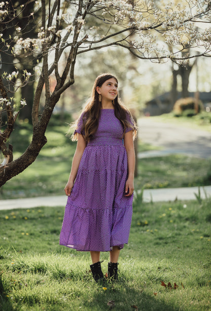 Morning Glory Gingham ~ Mini Nightingale Dress
