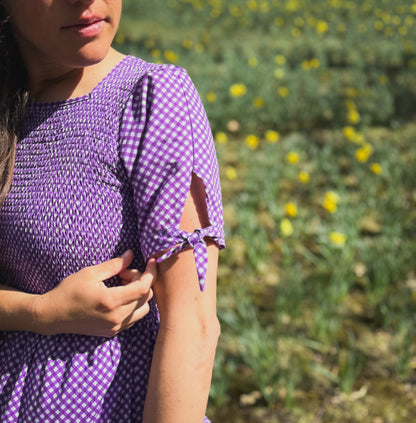 Morning Glory Gingham ~ Nightingale Dress