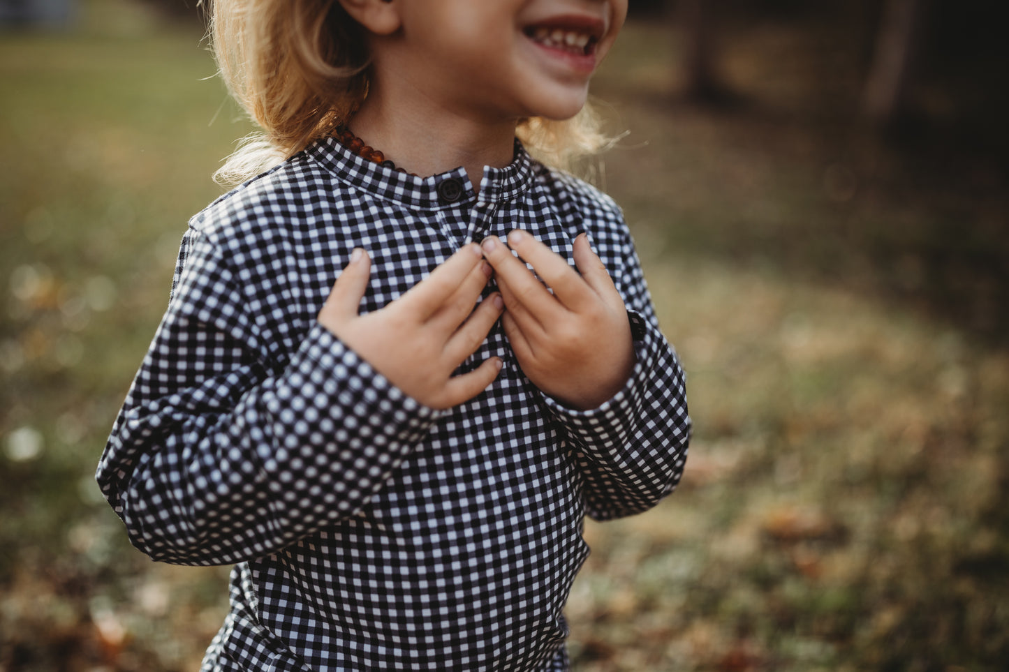 Graphite Gingham ~ Lionheart Henley