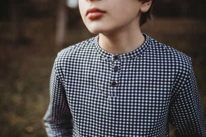 Graphite Gingham ~ Lionheart Henley