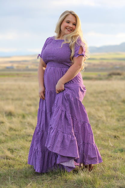 Morning Glory Gingham ~ Nightingale Dress