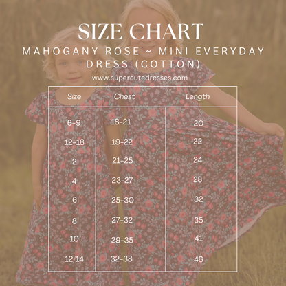 Mahogany Rose ~ Mini Everyday Dress