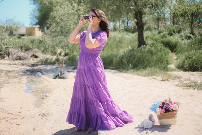 Morning Glory Gingham ~ Nightingale Dress