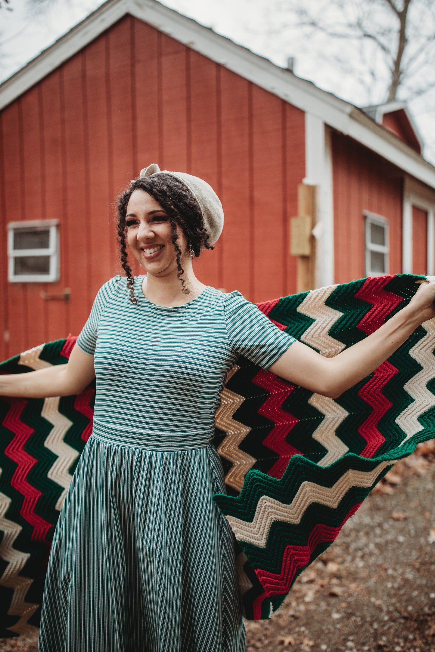 Yuletide Pinstripes ~ Everyday Dress