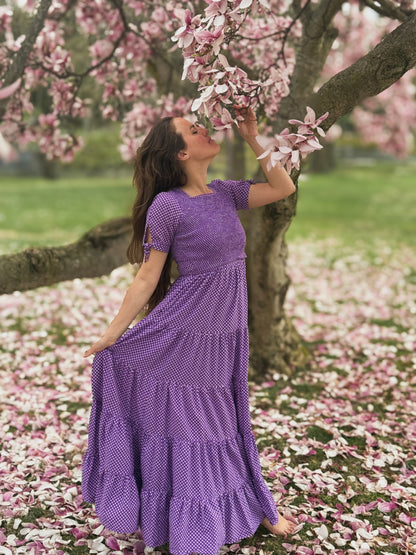 Morning Glory Gingham ~ Nightingale Dress