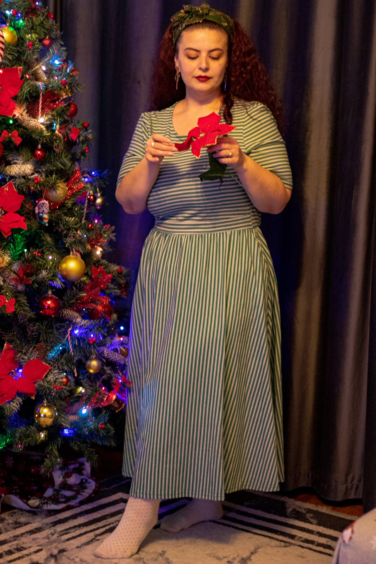 Yuletide Pinstripes ~ Everyday Dress