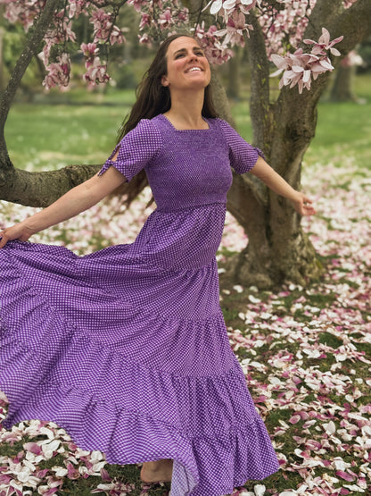 Morning Glory Gingham ~ Nightingale Dress