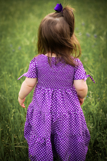 Morning Glory Gingham ~ Mini Nightingale Dress
