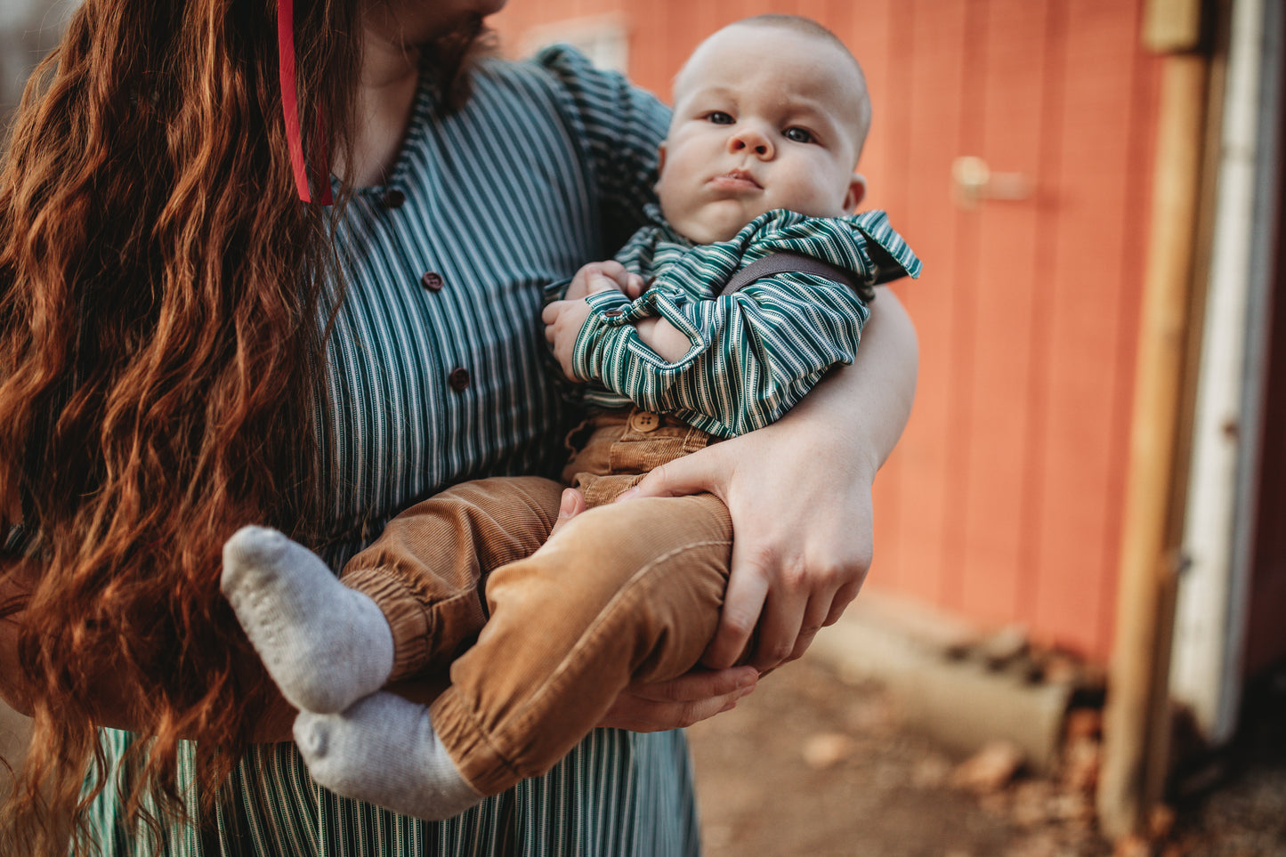 Yuletide Pinstripes ~ Rowena Maxi