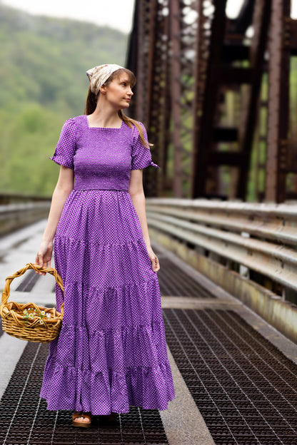 Morning Glory Gingham ~ Nightingale Dress