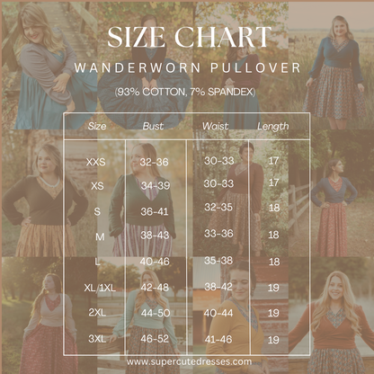 Wanderworn Pullover ~ 12 colors