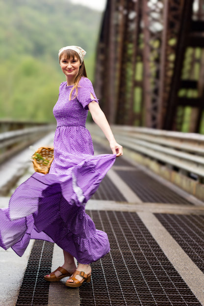 Morning Glory Gingham ~ Nightingale Dress