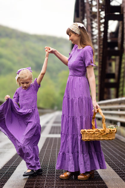 Morning Glory Gingham ~ Nightingale Dress