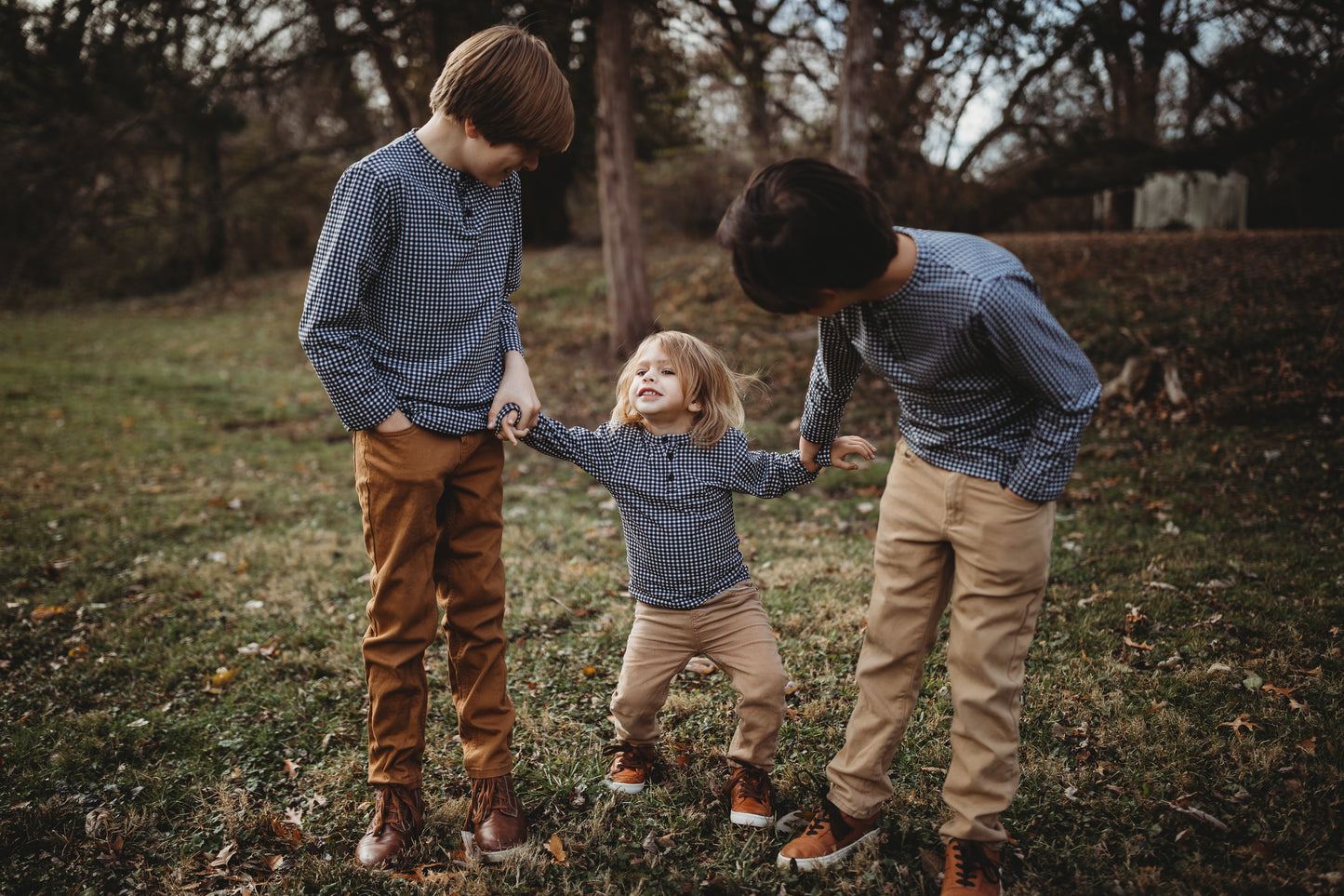 Graphite Gingham ~ Lionheart Henley