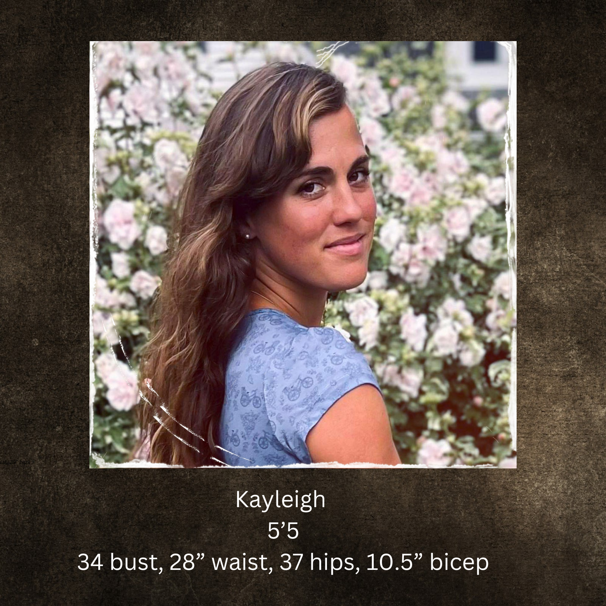 Woman with measurement text