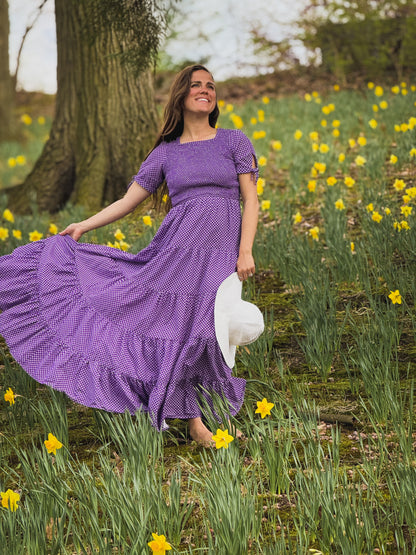 Morning Glory Gingham ~ Nightingale Dress
