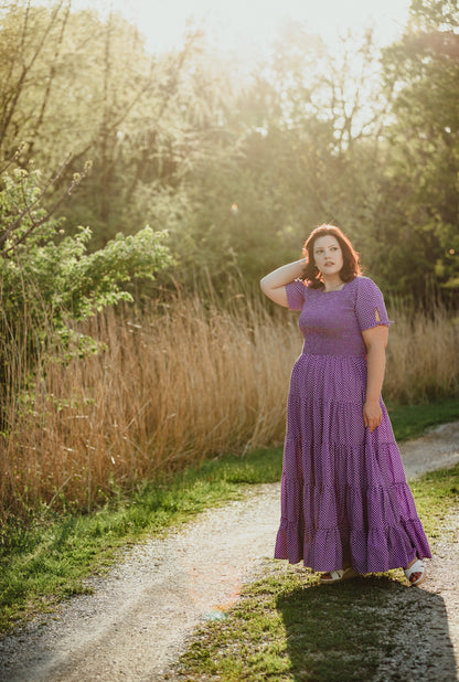 Morning Glory Gingham ~ Nightingale Dress