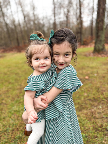 Yuletide Pinstripes ~ Fairy-twirl Dress