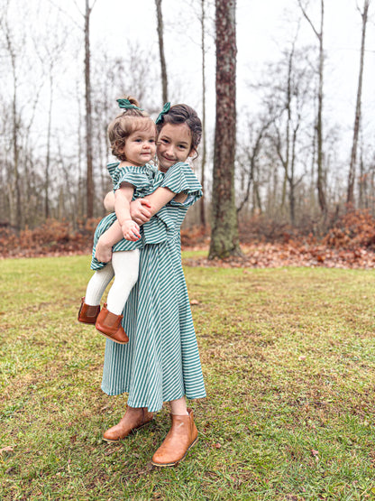 Yuletide Pinstripes ~ Fairy-twirl Dress