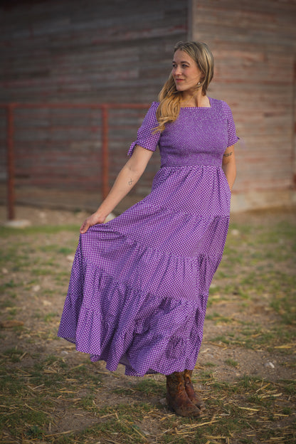 Morning Glory Gingham ~ Nightingale Dress