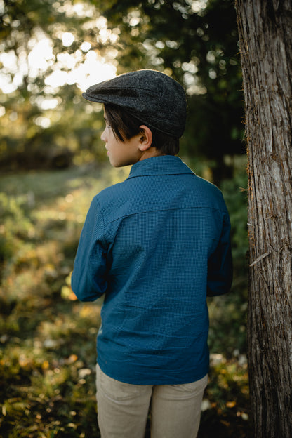 Indigo Lattice ~ Boy’s Brave Button-up