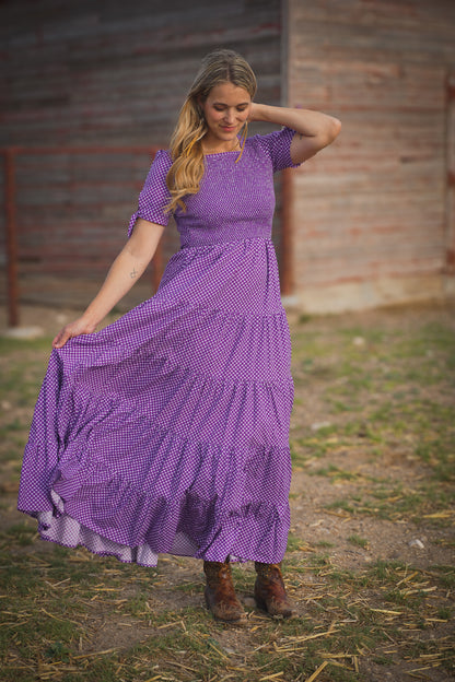 Morning Glory Gingham ~ Nightingale Dress