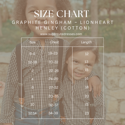 Graphite Gingham ~ Lionheart Henley