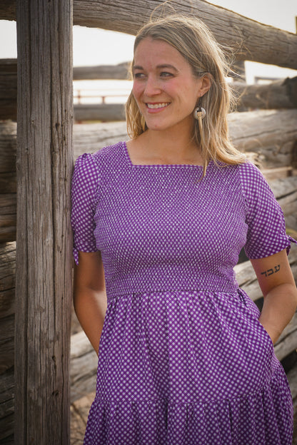 Morning Glory Gingham ~ Nightingale Dress