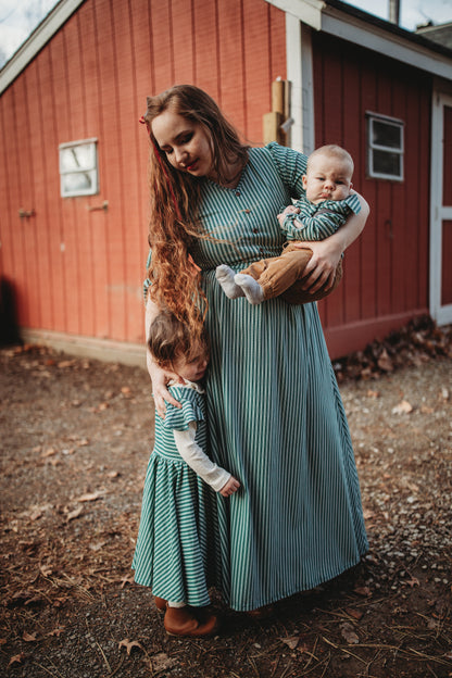 Yuletide Pinstripes ~ Fairy-twirl Dress