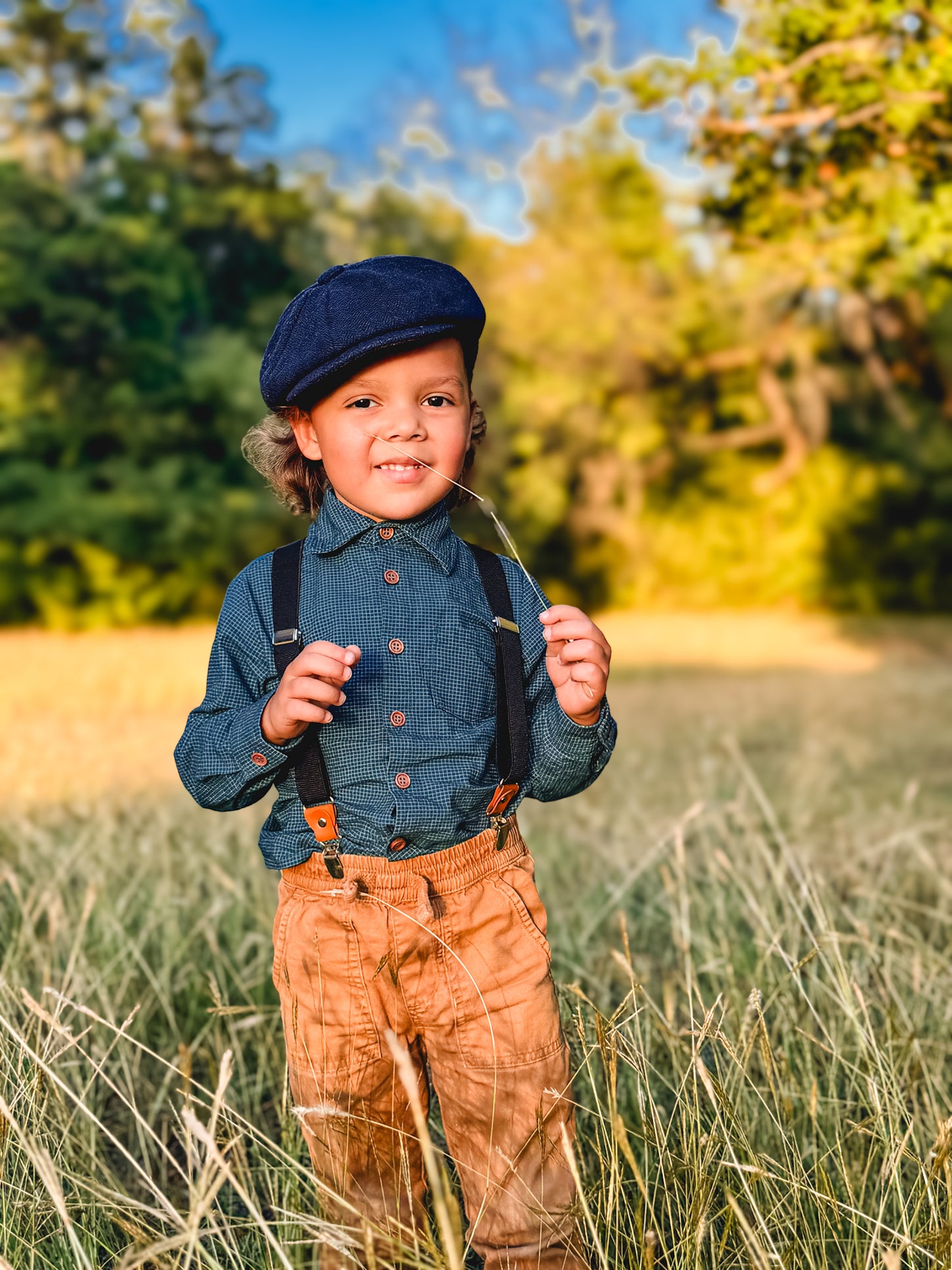 Indigo Lattice ~ Boy’s Brave Button-up