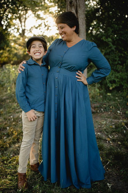 Indigo Lattice ~ Boy’s Brave Button-up