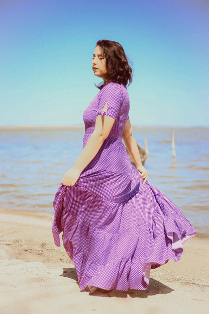 Morning Glory Gingham ~ Nightingale Dress