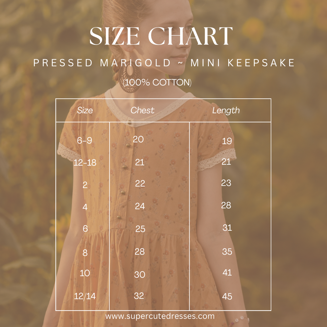 Pressed Marigold ~ Mini Keepsake Dress