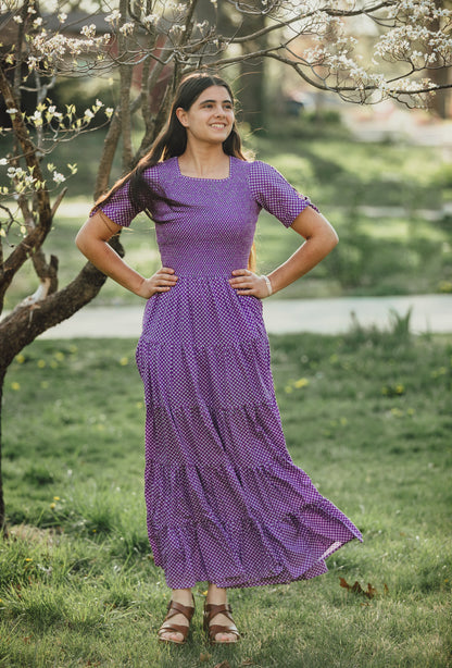 Morning Glory Gingham ~ Nightingale Dress