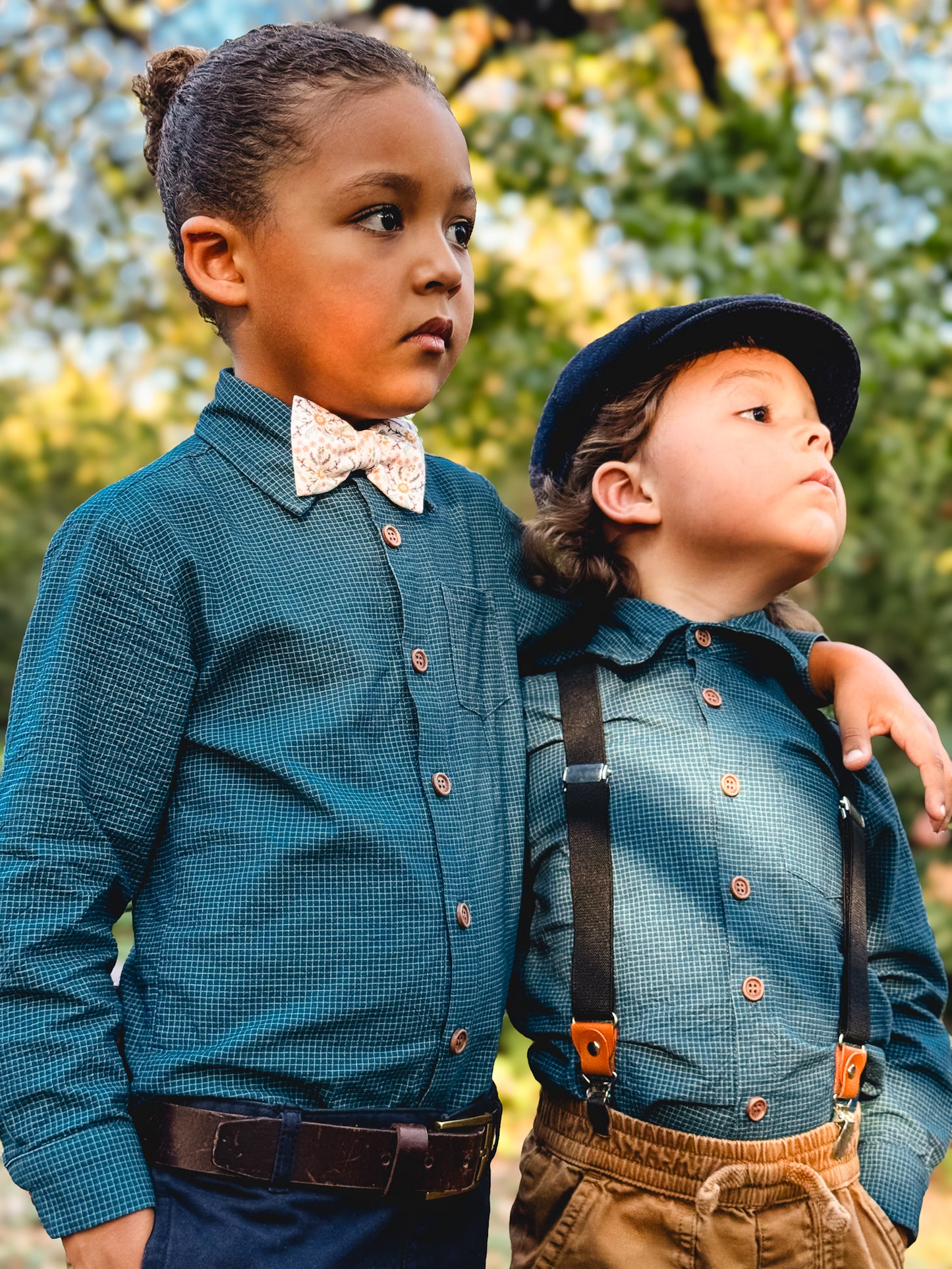 Indigo Lattice ~ Boy’s Brave Button-up