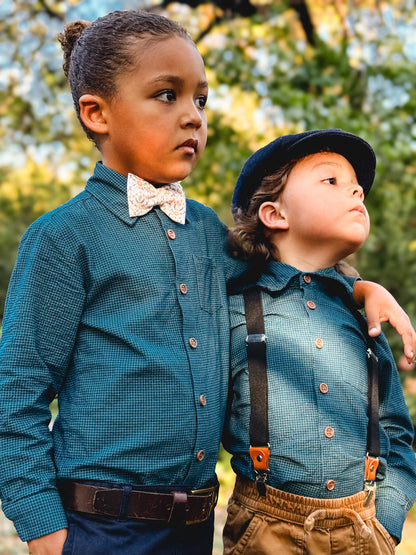 Indigo Lattice ~ Boy’s Brave Button-up