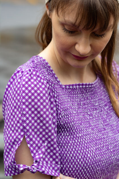 Morning Glory Gingham ~ Nightingale Dress