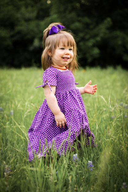 Morning Glory Gingham ~ Mini Nightingale Dress
