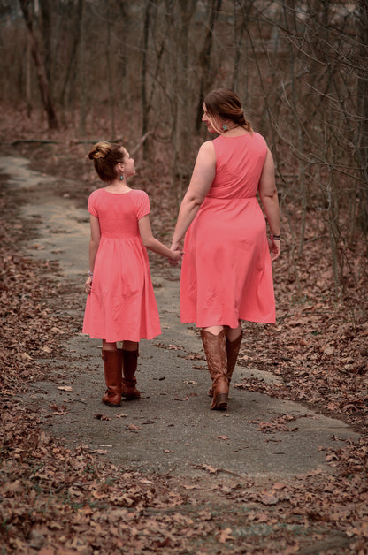 Classic Coral ~ Mini Folklore Dress