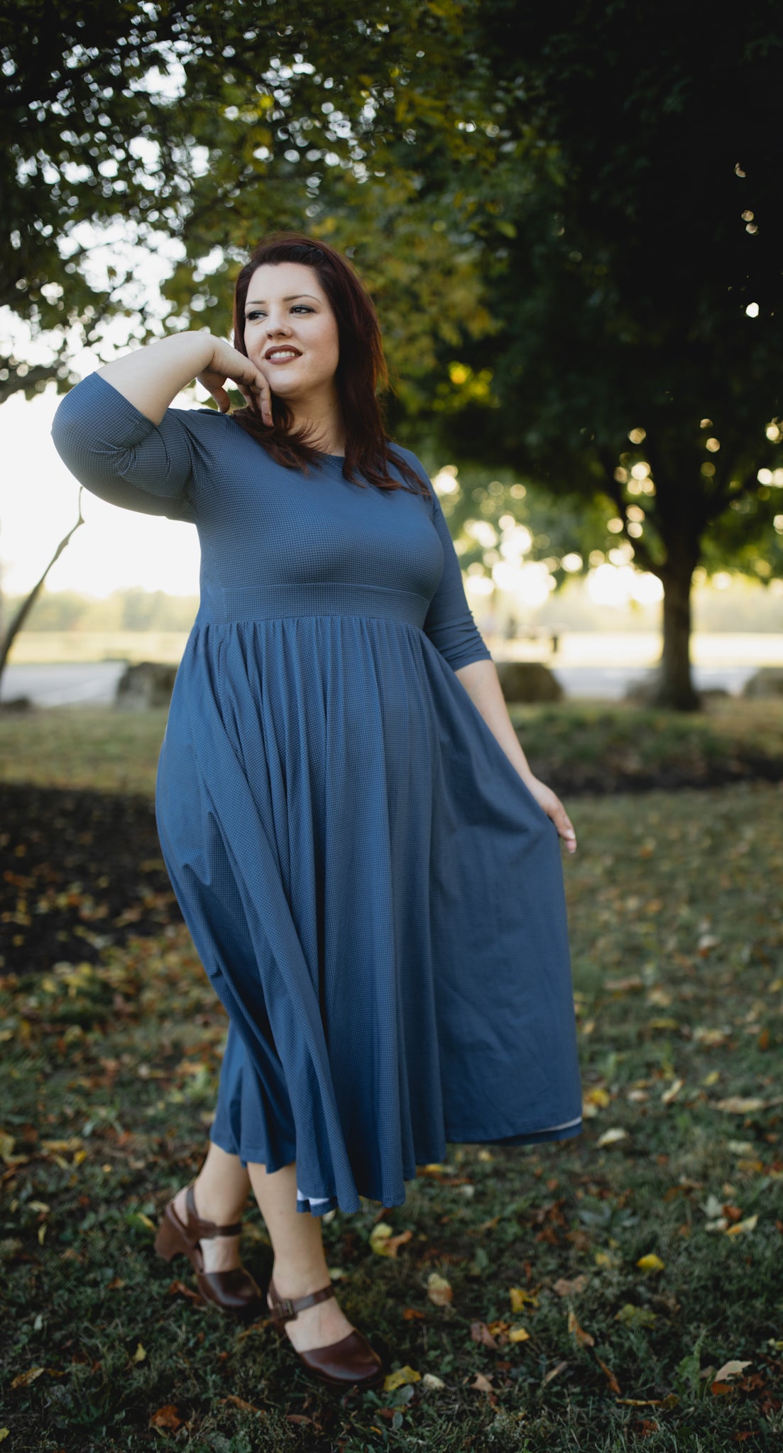 Indigo Lattice ~ Faye Dress