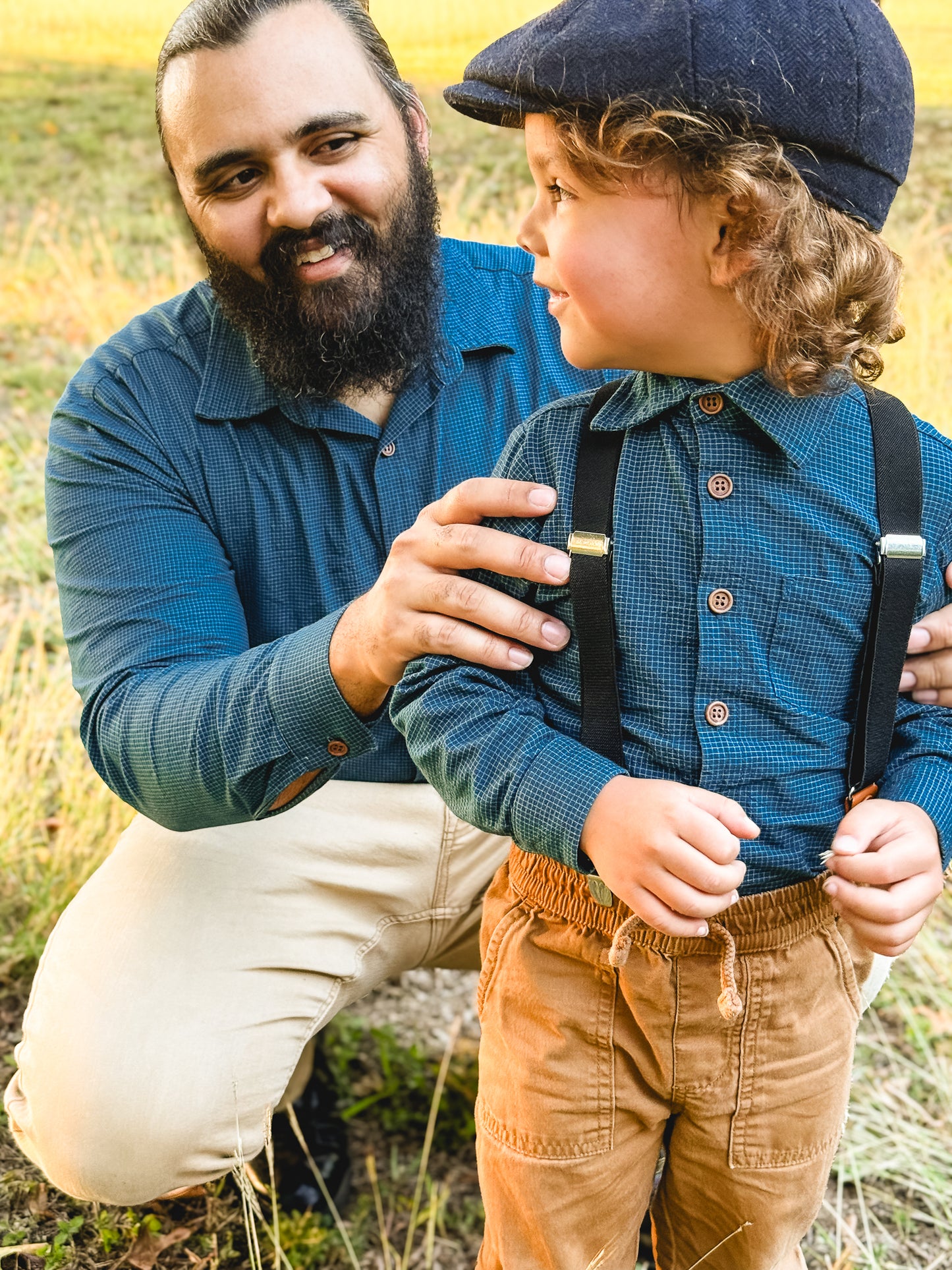 Indigo Lattice ~ Men’s Brave Button-up